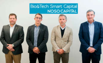 Equipo del fondo Bio & Tech Smart Capital. De izquierda a derecha: Daniel Prieto, Santi Domínguez, Pablo Álvarez y Tomás Pérez.