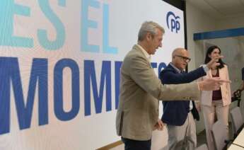 Alfonso Rueda, Manuel Baltar y Paula Prado / EP
