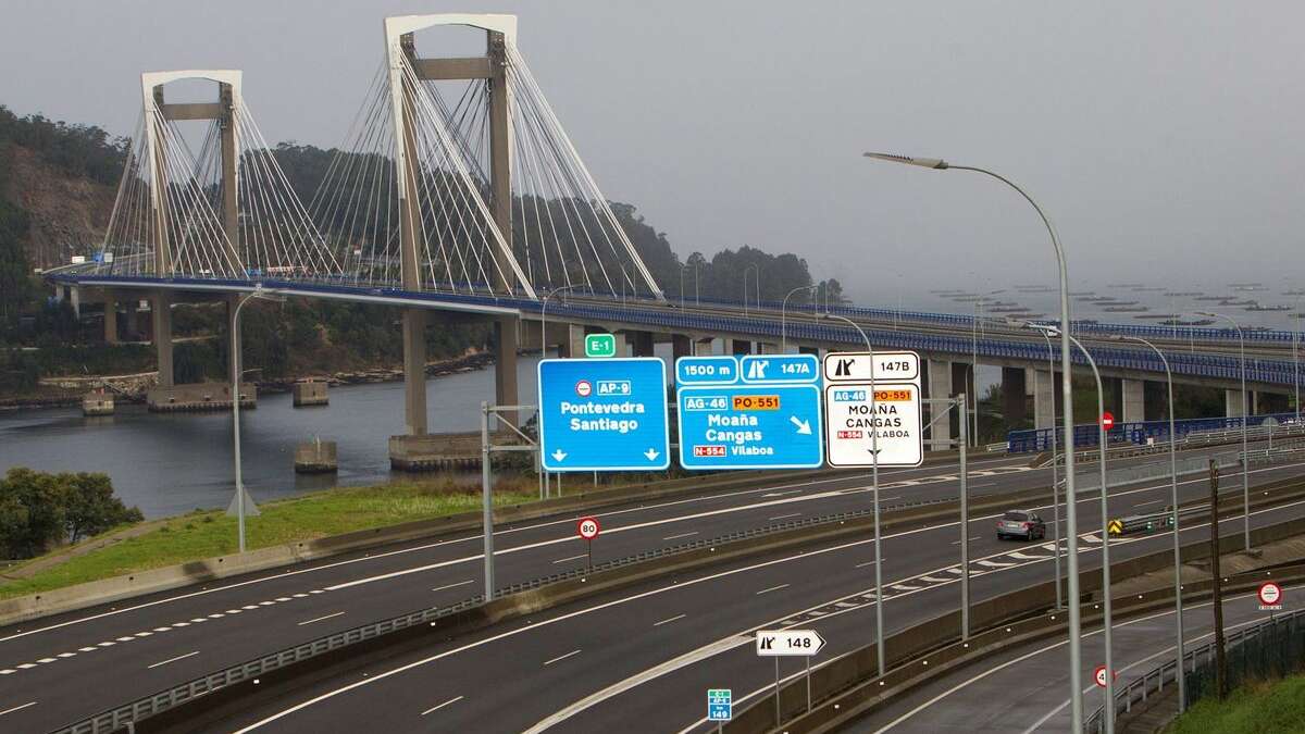 Recorrido de la AP-9 a su paso por el Puente de Rande