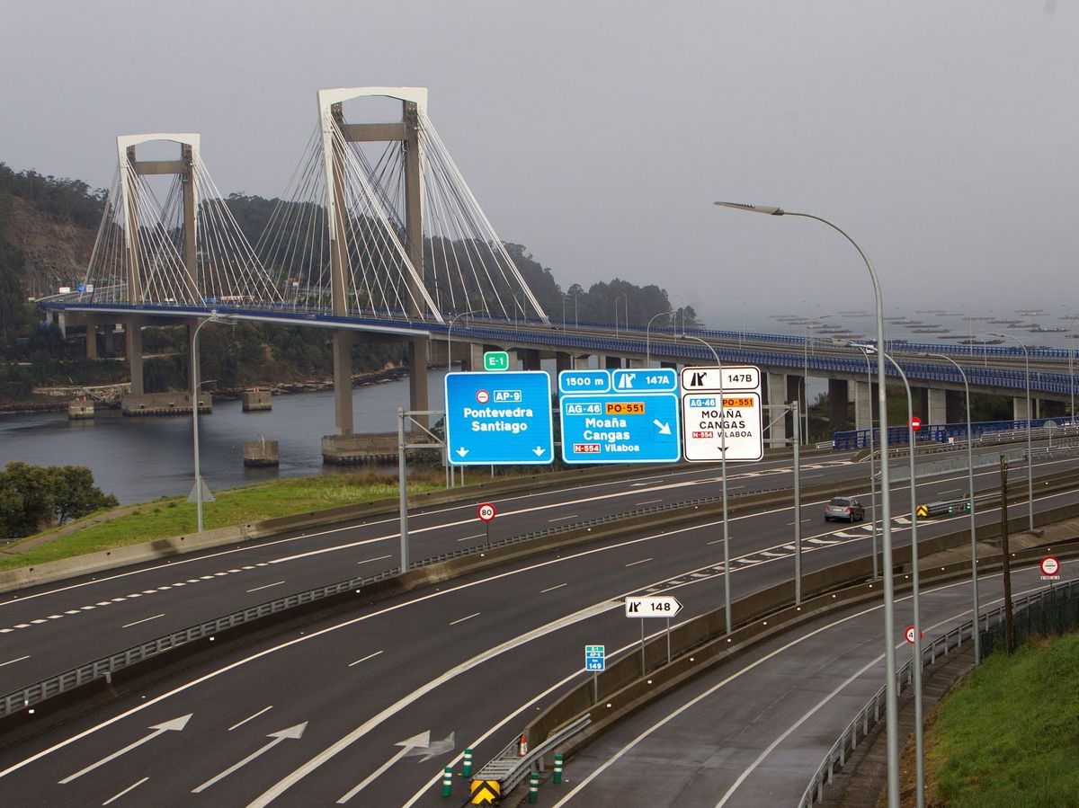 Recorrido de la AP-9 a su paso por el Puente de Rande