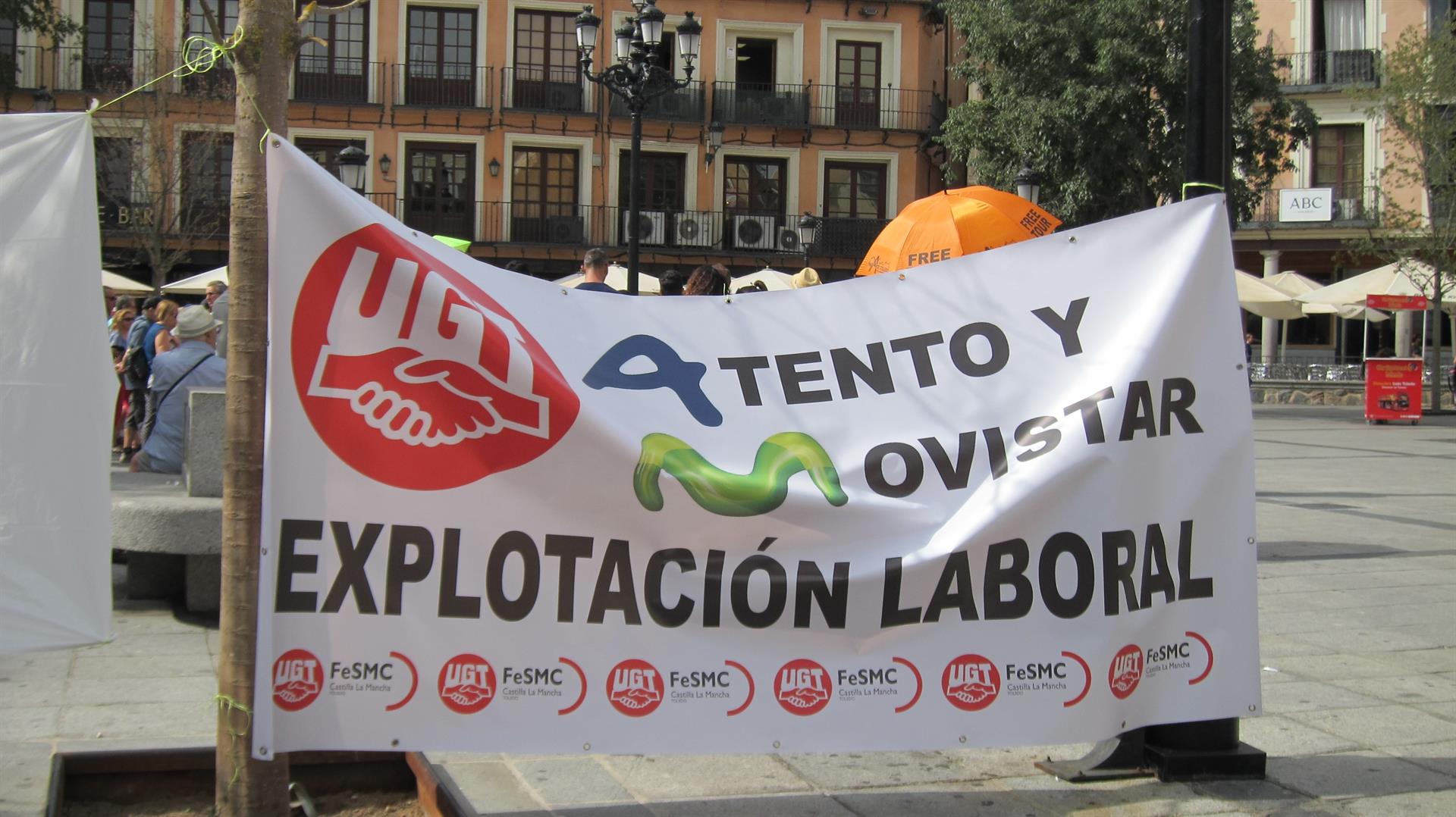 Imagen de archivo de una concentración de los trabajadores contra Atento / Europa Press
