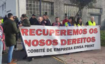 Protesta de los trabajadores de Einsa, en As Pontes