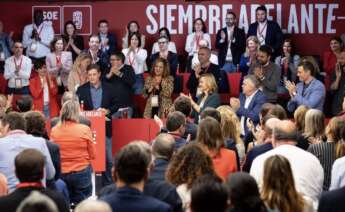 Jose Ramón Gómez Besteiro, el candidato del PSdeG a la Xunta de Galicia, interviene en el Comité Federal del PSOE ante los altos cargos del partido