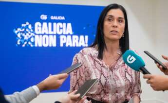 La secretaria general del PPdeG, Paula Prado, en declaraciones a los medios. - PPDEG