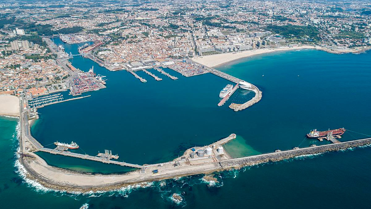 Vista aérea del puerto de Leixoes