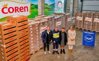 Foto de familia de la campaña de Coren en la que han entregado mas de 100.000 toneladas de alimentos a las familiar vulnerables