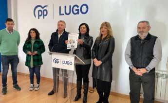 La presidenta provincial del PP de Lugo, Elena Candia, durante una rueda de prensa en la sede del partido / Europa Press