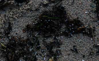 Imagen de pellets en la arena en la Illa de Arousa / Europa Press
