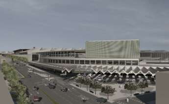 Recreación de la obra de la estación pasante Madrid Puerta de Atocha que ha ganado ACS con San José y Puentes y Calzadas