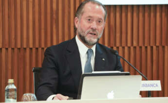 El presidente de Abanca, Juan Carlos Escotet presenta este lunes los resultados obtenidos por el banco en 2023. EFE/Xoán Rey