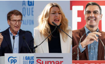 Alberto Núñez Feijóo, Yolanda Dïaz y Pedro Sánchez, líderes de PP, Sumar y PSOE, respectivamente / EFE
