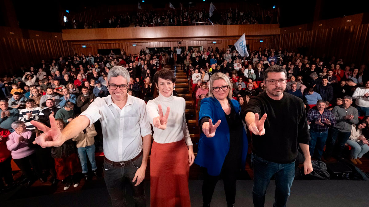 La candidata del BNG, Ana Pontón, en un mitin en Ferrol