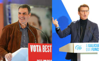 Pedro Sánchez y Alberto Núñez Feijóo protagonizaron varios actos en Galicia en el cierre de campaña