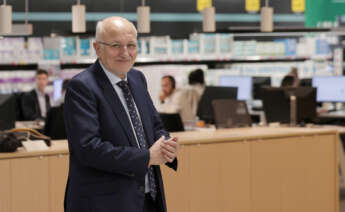 El presidente de Mercadona, Juan Roig, durante el acto de presentación de resultados de la empresa en el centro de coinnovación en Paterna (Valencia). EFE/Manuel Bruque