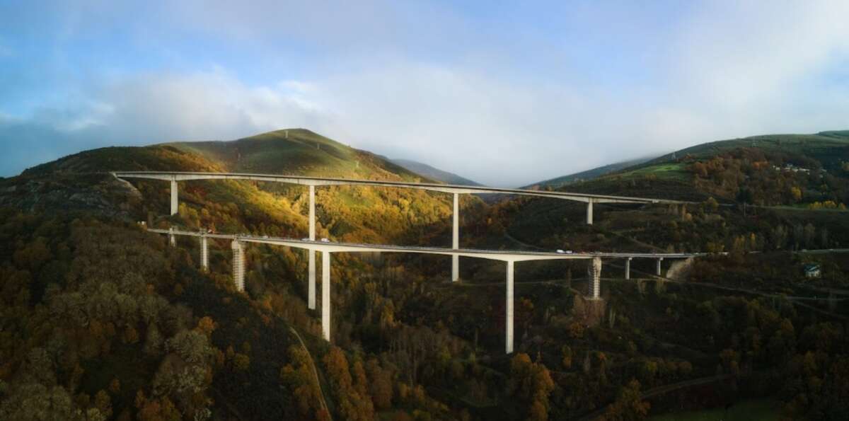Viaductos de Ruitelán y Samprón en la A-6, en la provincia de Lugo