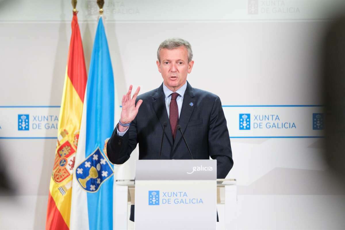 Alfonso Rueda, durante su comparecencia ante los medios de comunicación tras la reunión semanal del Consello de la Xunta / Xunta de Galicia
