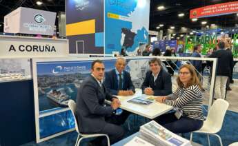 Martín Fernández Prado, presidente de la Autoridad Portuaria de A Coruña, durante su participación en la feria Seatrade Global de Miami,