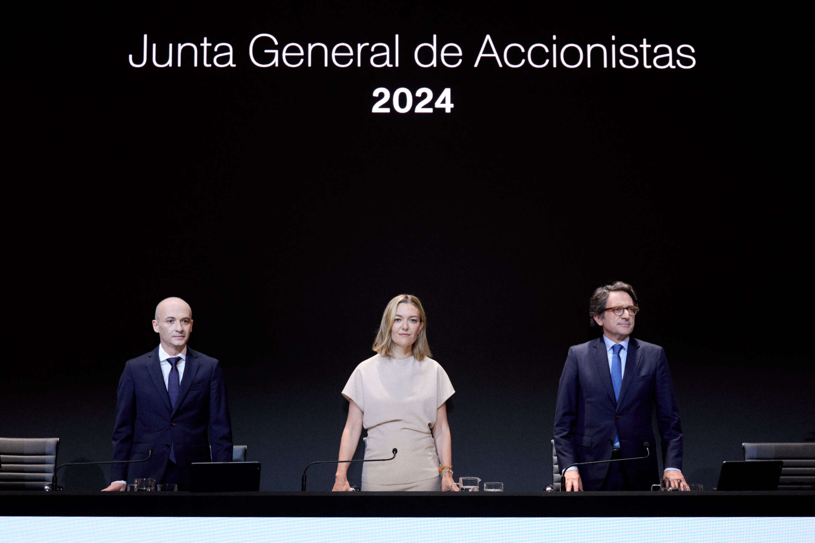 Marta Ortega en el inicio de la junta general de accionistas de Inditex celebrada en Arteixo / Inditex