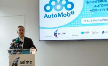 El secretario general de Asime, Enrique Mallón, presenta el tercer congreso AutoMob, que se celebrará en Vigo el 17 y 18 de septiembre de 2024 / Europa Press