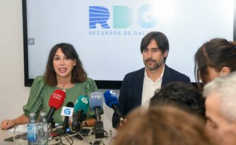 María Jesús Lorenzana, conselleira de Economía, y Emilio Bruquetas, consejero delegado de Recursos de Galicia / Xunta