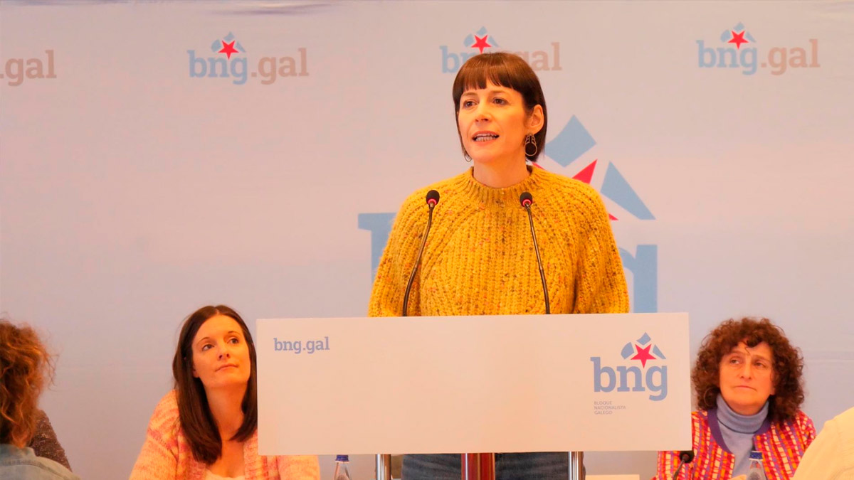La portavoz nacional del BNG, Ana Pontón, en una intervención en el Consello Nacional celebrado en el Hotel Congreso
