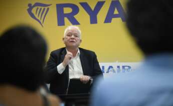 El consejero delegado de Ryanair, Eddie Wilson, durante una rueda de prensa, en las oficinas de Ryanair, a 5 de septiembre de 2024, en Madrid (España).