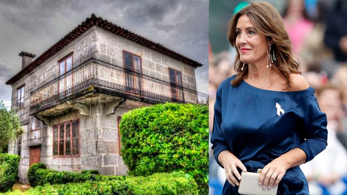 Montaje de Eva Cárdenas y su casa en Moaña