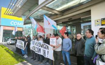 Conflicto en Yáñez, los concesionarios de la marca Volkswagen en la provincia de A Coruña. Manifestación en A Coruña