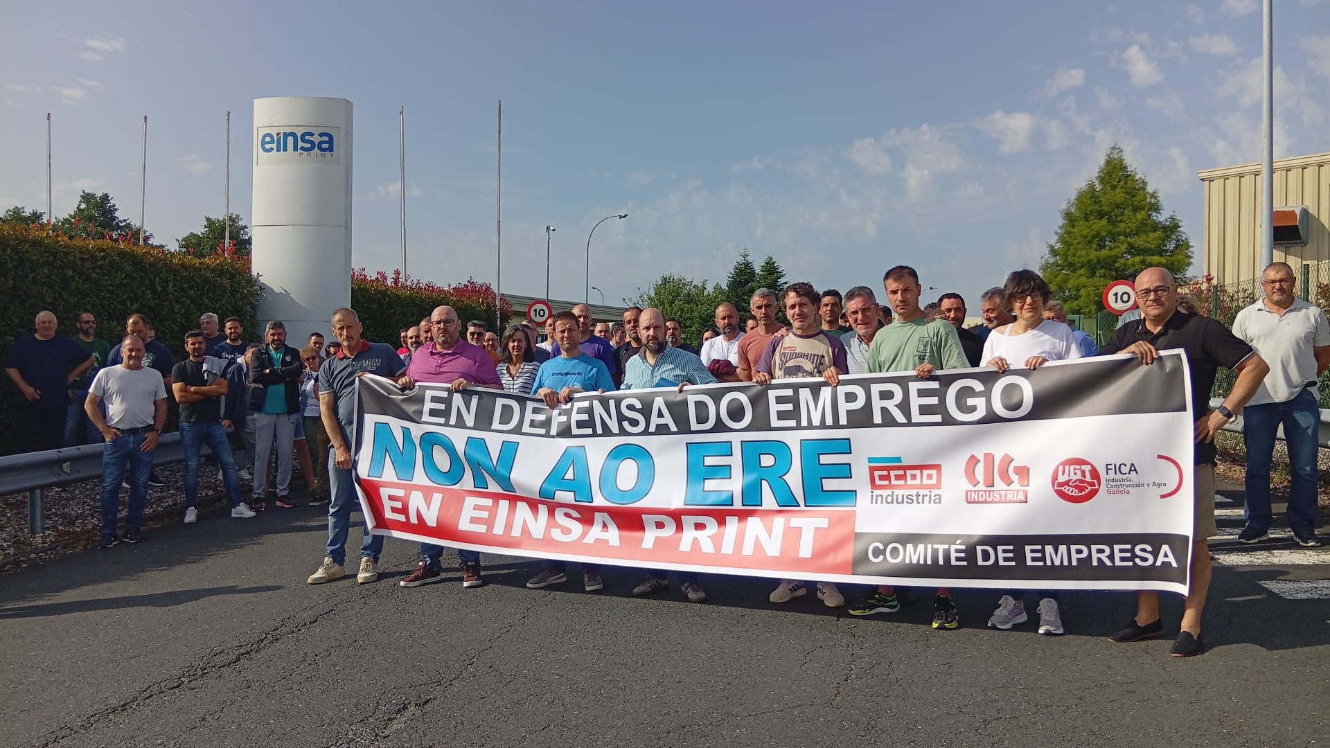 Protesta de los trabajadores de Einsa Print en As Pontes / CIG