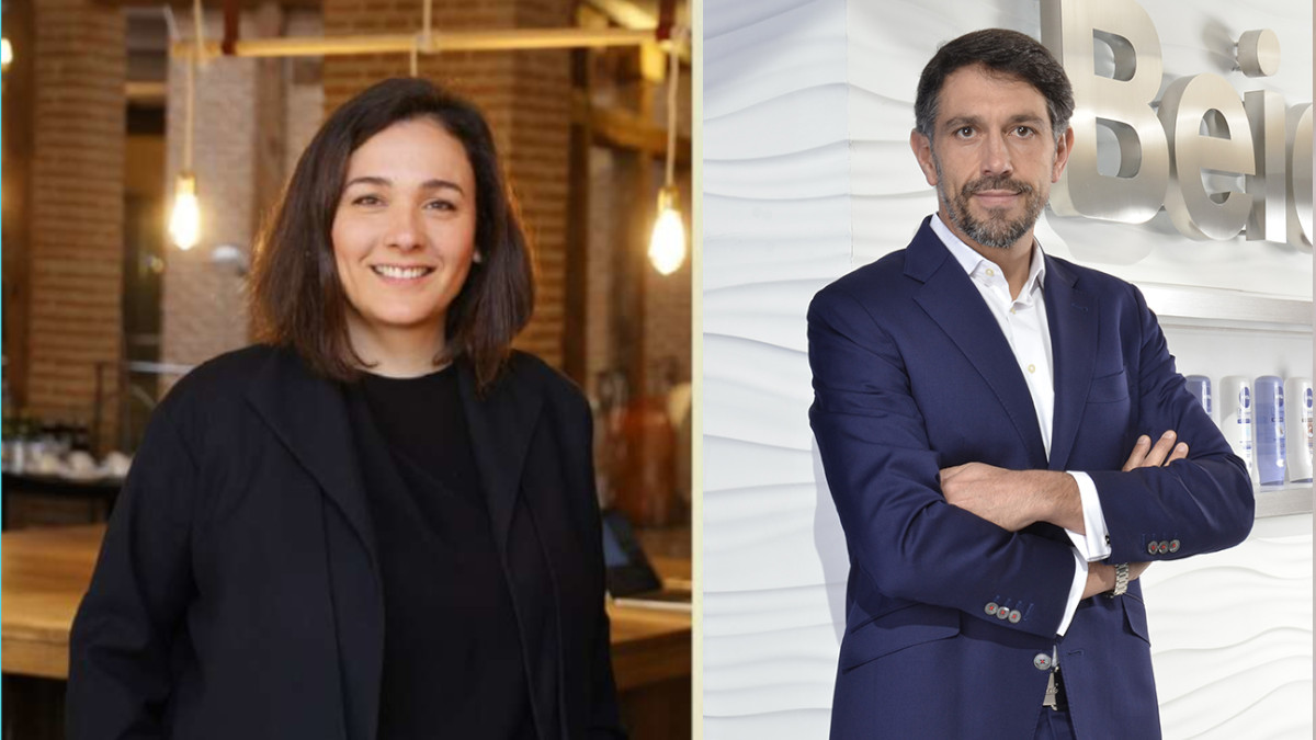 Adriana Domínguez, presidenta de Adolfo Domínguez, y Álvaro Alonso, s director general para el Este de Europa de Beiersdorf