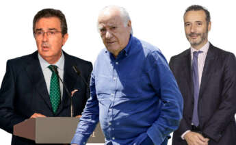 De izquierda a derecha, José Arnau Sierra, Amancio Ortega y Roberto Cibeira