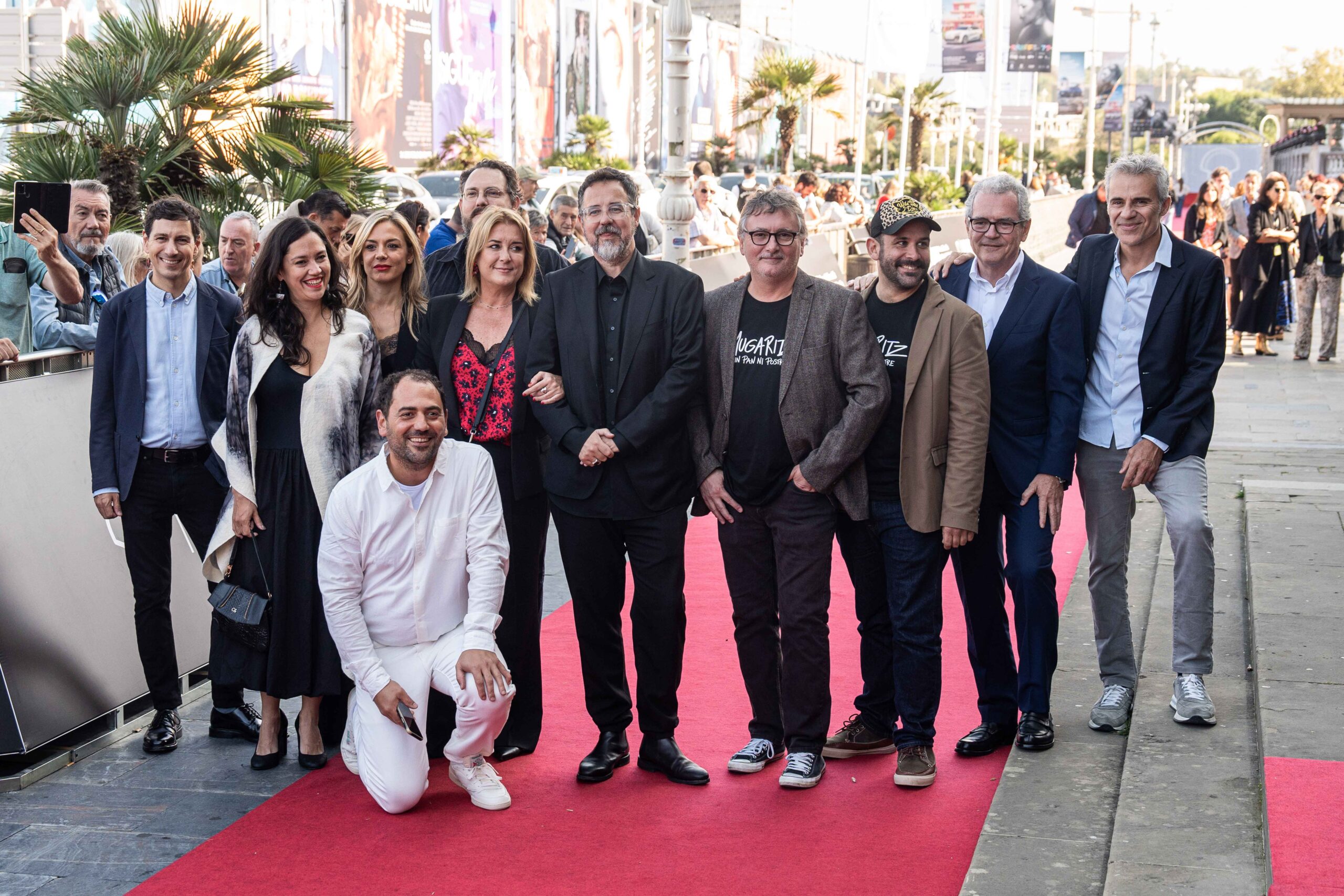 Pablo Isla, segundo por la derecha, en el Festival de San Sebastián, con la película Mugaritz, coproducida por Fonte Films / Mugaritz
