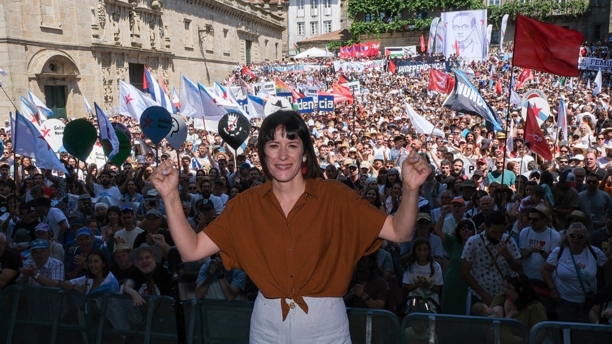 Manifestación en Santiago de Compostela convocada por el BNG con motivo del Día da Patria Galega