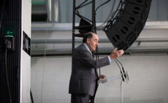 El presidente de Iberdrola, Ignacio Sánchez Galán, interviene en la inauguración de la nueva planta de Wallbox, a 20 de abril de 2022, en Barcelona. David Zorraquino / Europa Press
