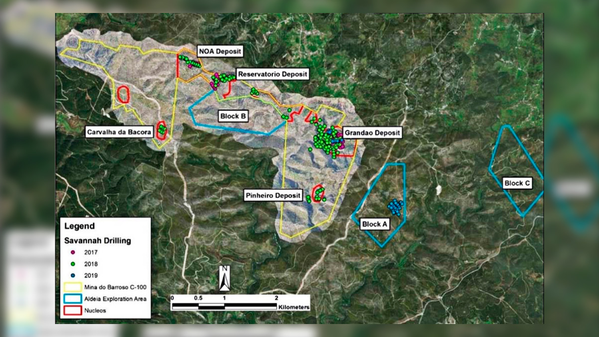 Mapa del proyecto de la mina en Boticas
