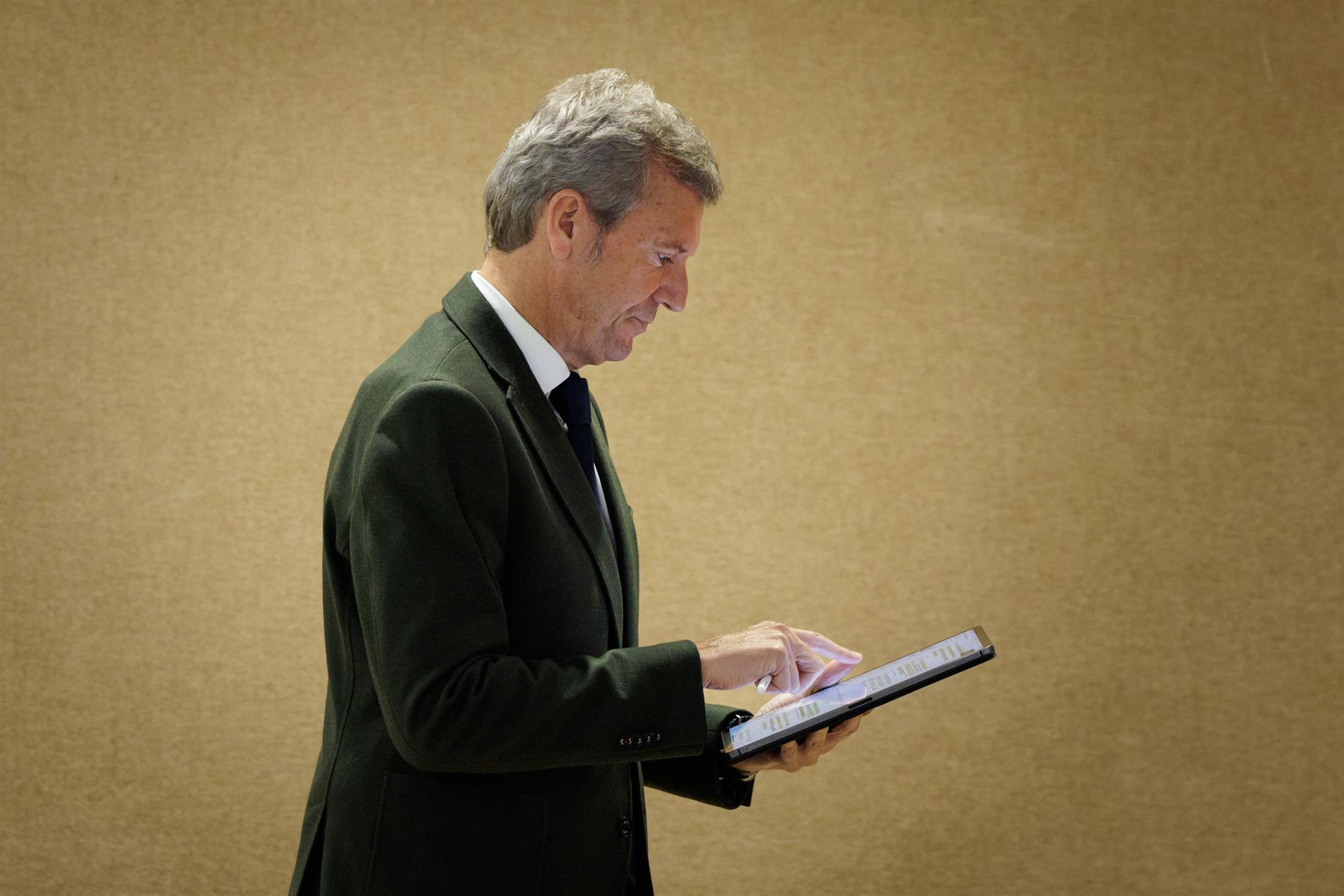 Rueda, antes de comparecer ante los medios después del Consello. - DAVID CABEZÓN @ XUNTA