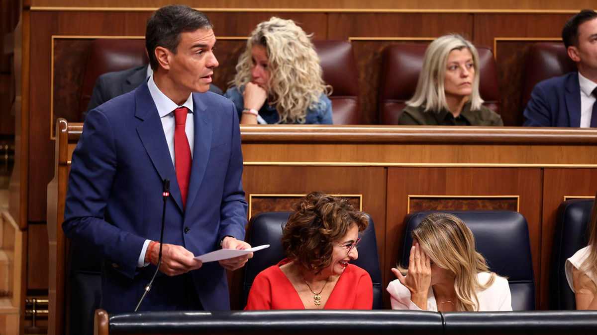 El presidente del Gobierno, Pedro Sánchez, interviene durante una sesión de Control al Gobierno
