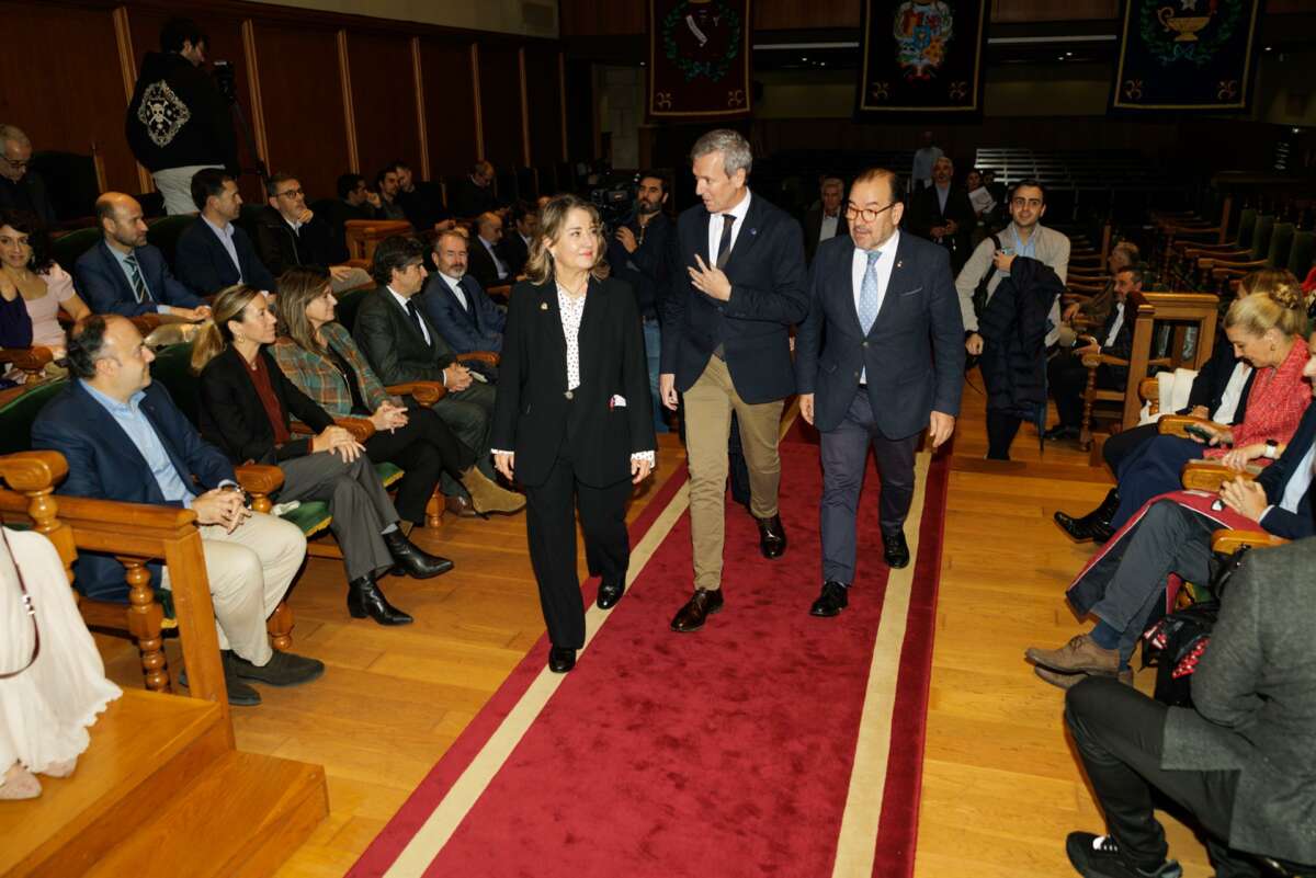 Alfonso Rueda, durante su participación en el 25 aniversario de Unirisco./ Xunta
