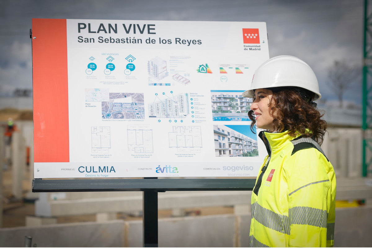 Isabel Díaz Ayuso, presidenta de la Comunidad de Madrid, presentando actuaciones del Plan Vive / Comunidad de Madrid / D. Sinova