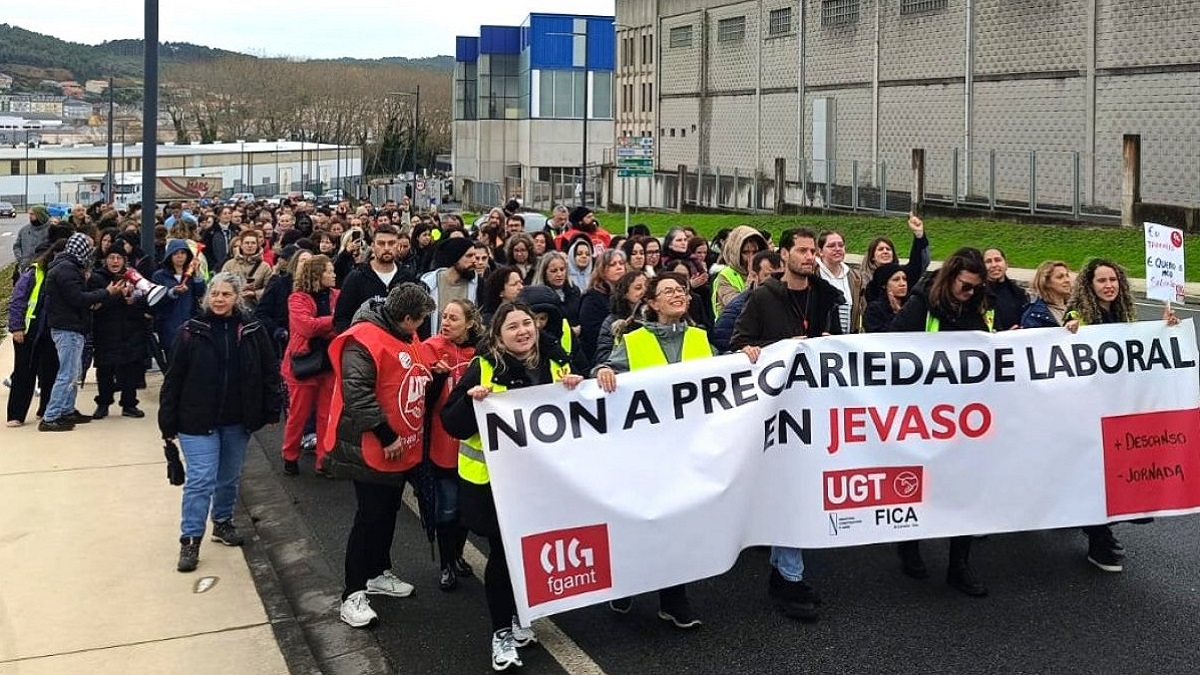 Manifestación de la plantilla de Jevaso