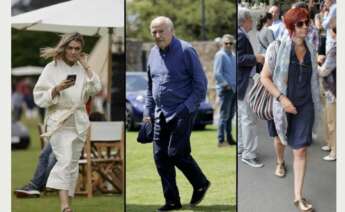 De izquierda a derecha, Marta Ortega, Amancio Ortega y Sandra Ortega