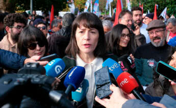 La portavoz nacional del BNG, Ana Pontón, en el inicio de la manifestación contra Altri, a 14 de diciembre de 2025