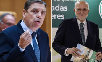 El ministro de Agricultura, Luis Planas, y el presidente de Mercadona, Juan Roig