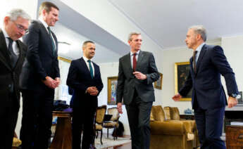 Rueda y otros miembros de su Gobierno en el encuentro con Duarte