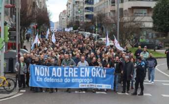 Manifestación contra el ERE en GKN, que podría afectar a unas 75 personas en Vigo, un 10% de la plantilla
