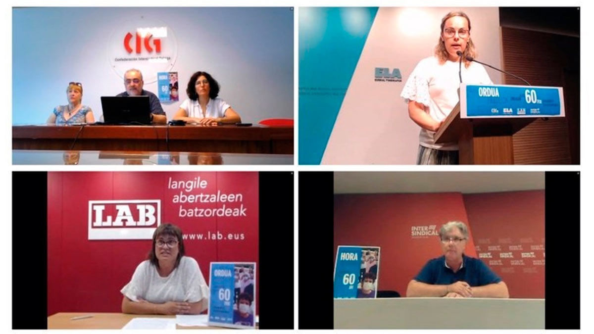 Rueda de prensa ELA, LAB, CIG e Intersindical Catalana - CIG