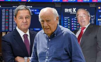 De izquierda a derecha, Tino Fernández (Altia), Amancio Ortega (Inditex) y Jacinto Rey (San José)