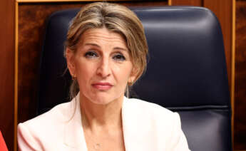 La vicepresidenta segunda y ministra de Trabajo y Economía Social, Yolanda Díaz, en una sesión de control al Gobierno, en el Congreso de los Diputados