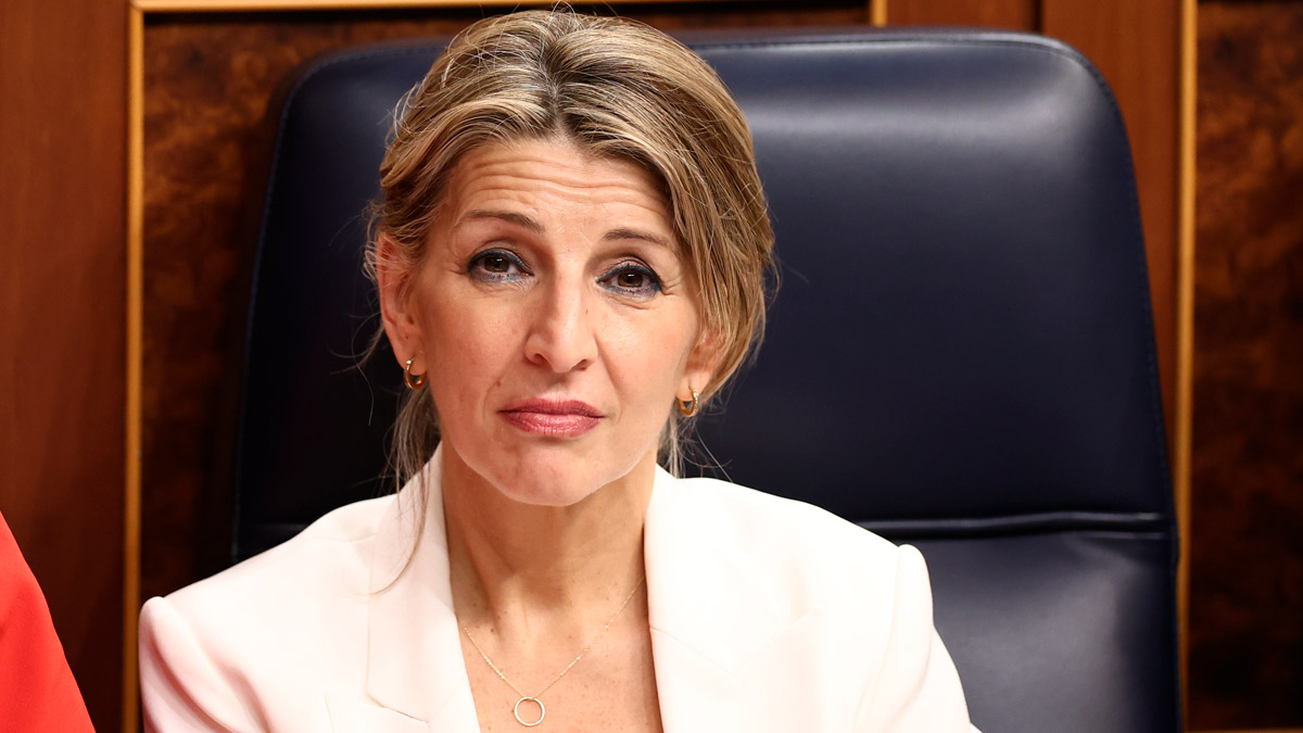 La vicepresidenta segunda y ministra de Trabajo y Economía Social, Yolanda Díaz, en una sesión de control al Gobierno, en el Congreso de los Diputados