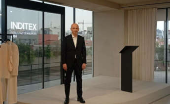 Óscar García Maceiras, consejero delegado de Inditex, durante la presentación de resultados del grupo / ED